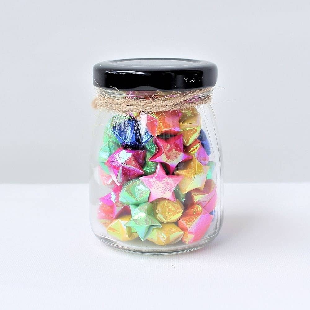 Image of paper stars in a glass jar